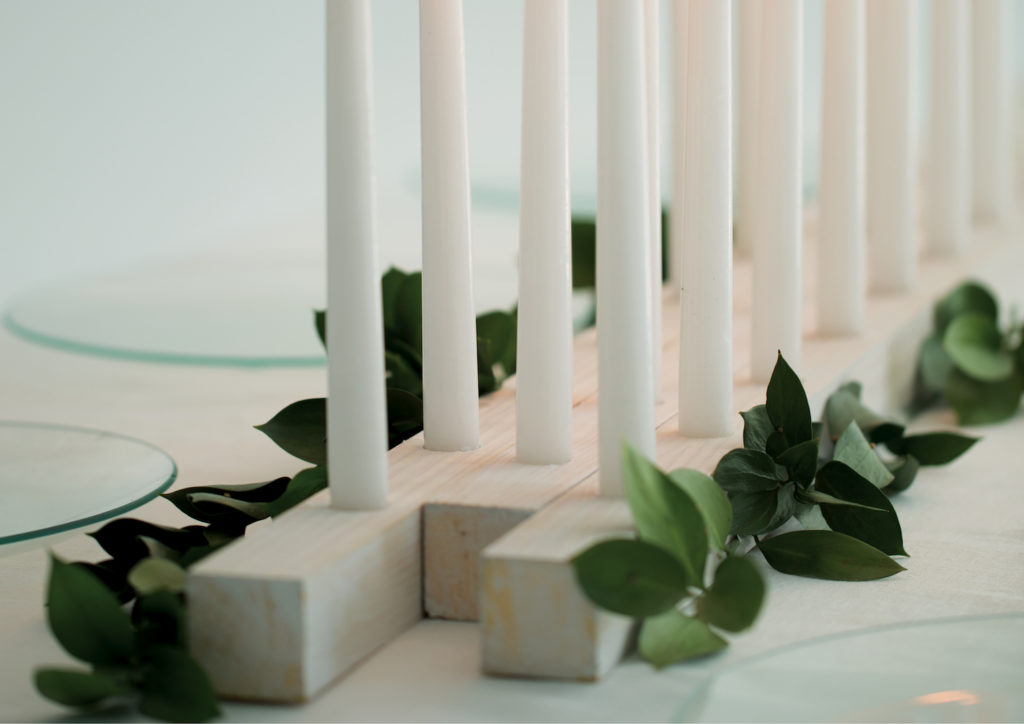 DIY candle table runner