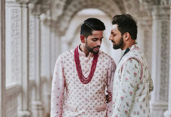 Two grooms have traditional Hindu wedding