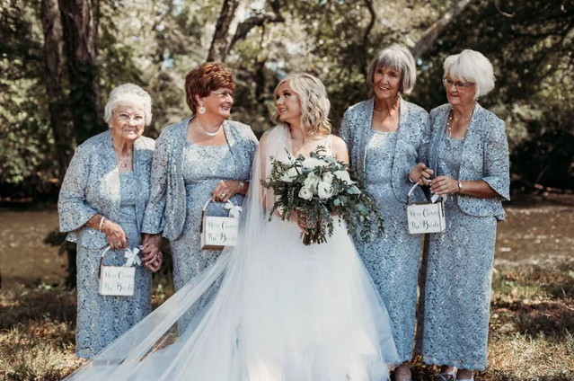 Bride chooses her grannies as flower girls