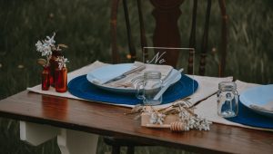 'Something blue'-inspired wedding decor
