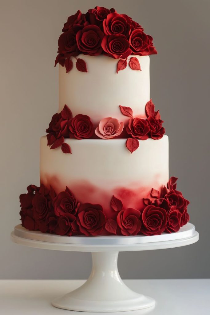 Romantic red wedding cakes that steal the spotlight Romantic red wedding cakes that steal the spotlight