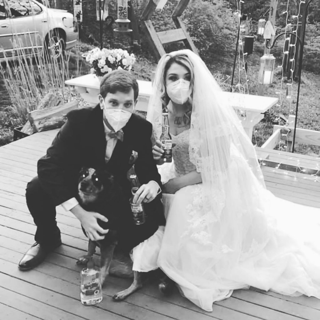 Couple use their dogs as bridesmaids