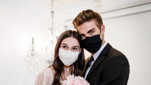 Now trending: Haute couture bridal face masks
