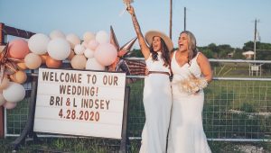 Brides marry at drive-in movie theatre