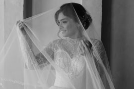 high-neck wedding dress