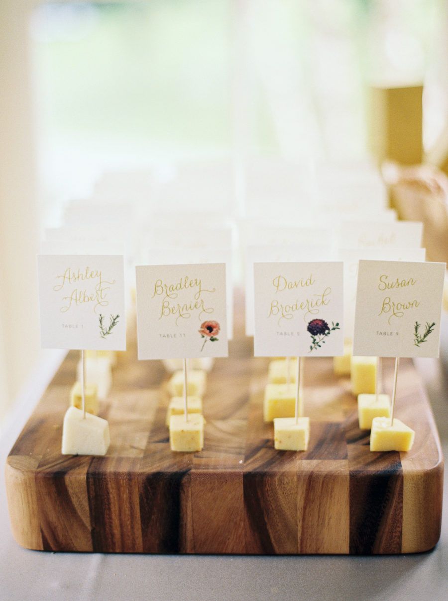 Seat and eat: Food-inspired escort cards