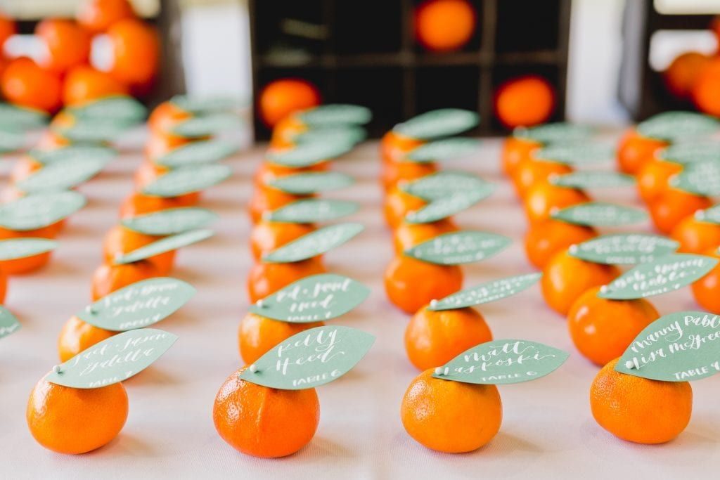 Seat and eat: Food-inspired escort cards
