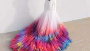 Artist turns wedding dresses into colourful works of art
