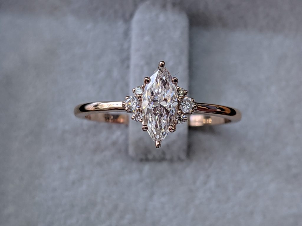Magnificent marquise shaped engagement rings