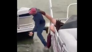 Man falls of boat as partner speeds away during proposal gone wrong