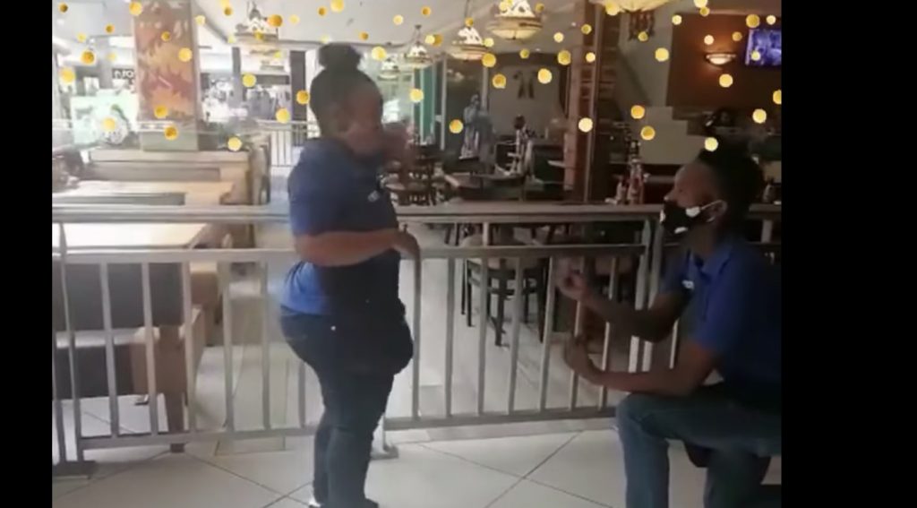 Waiters get engaged while serving at Vaal Spur