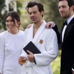 Harry Styles wore a robe to a wedding