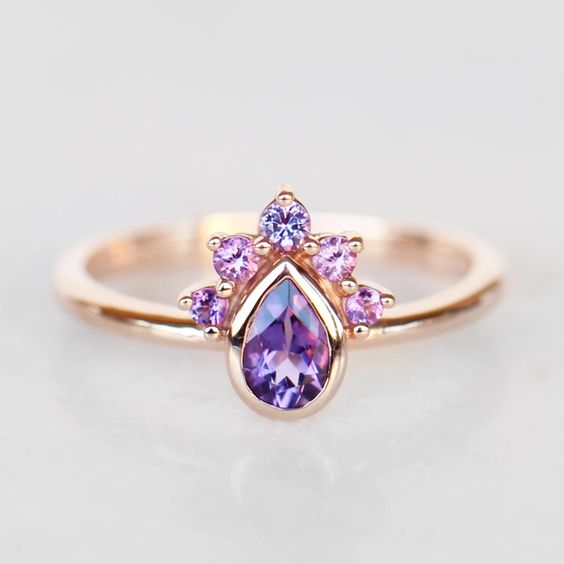 unique engagement rings_amethyst