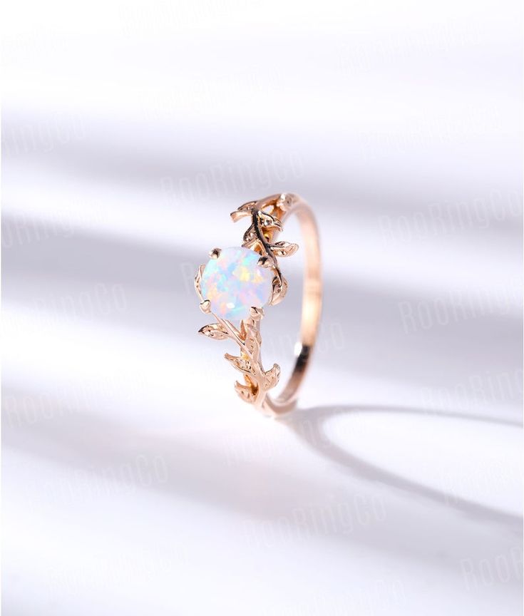 unique engagement rings_opal