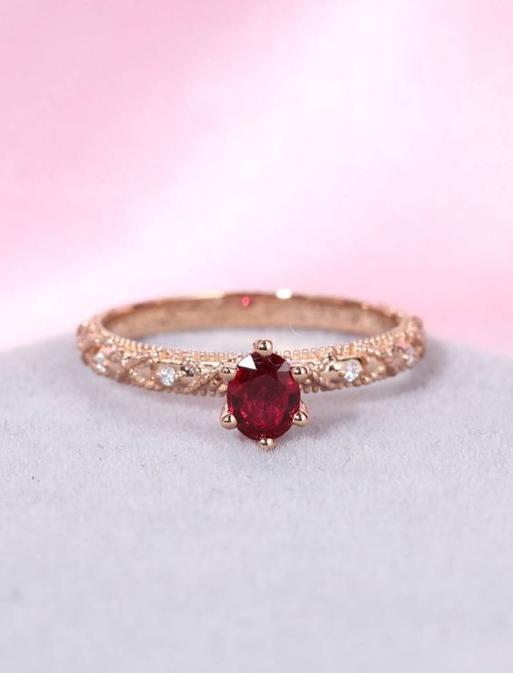 unique engagement rings_ruby