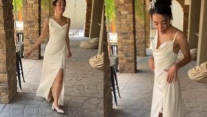 Blushing bride spends R60 on her gorgeous wedding dress