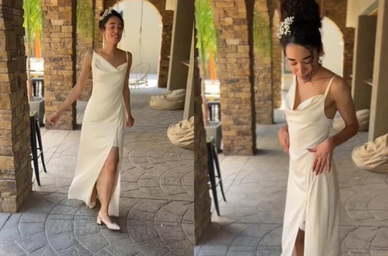 Blushing bride spends R60 on her gorgeous wedding dress