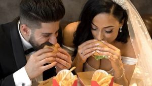 PICS: Bride and groom grab some McDonald's before wedding ceremony!