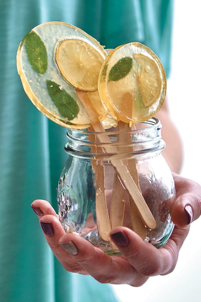 lemon mojito lollipops